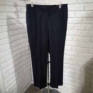 NWT Investments Petites Ladies Size 10P Navy Pinstripe Park Avenue Fit Pants